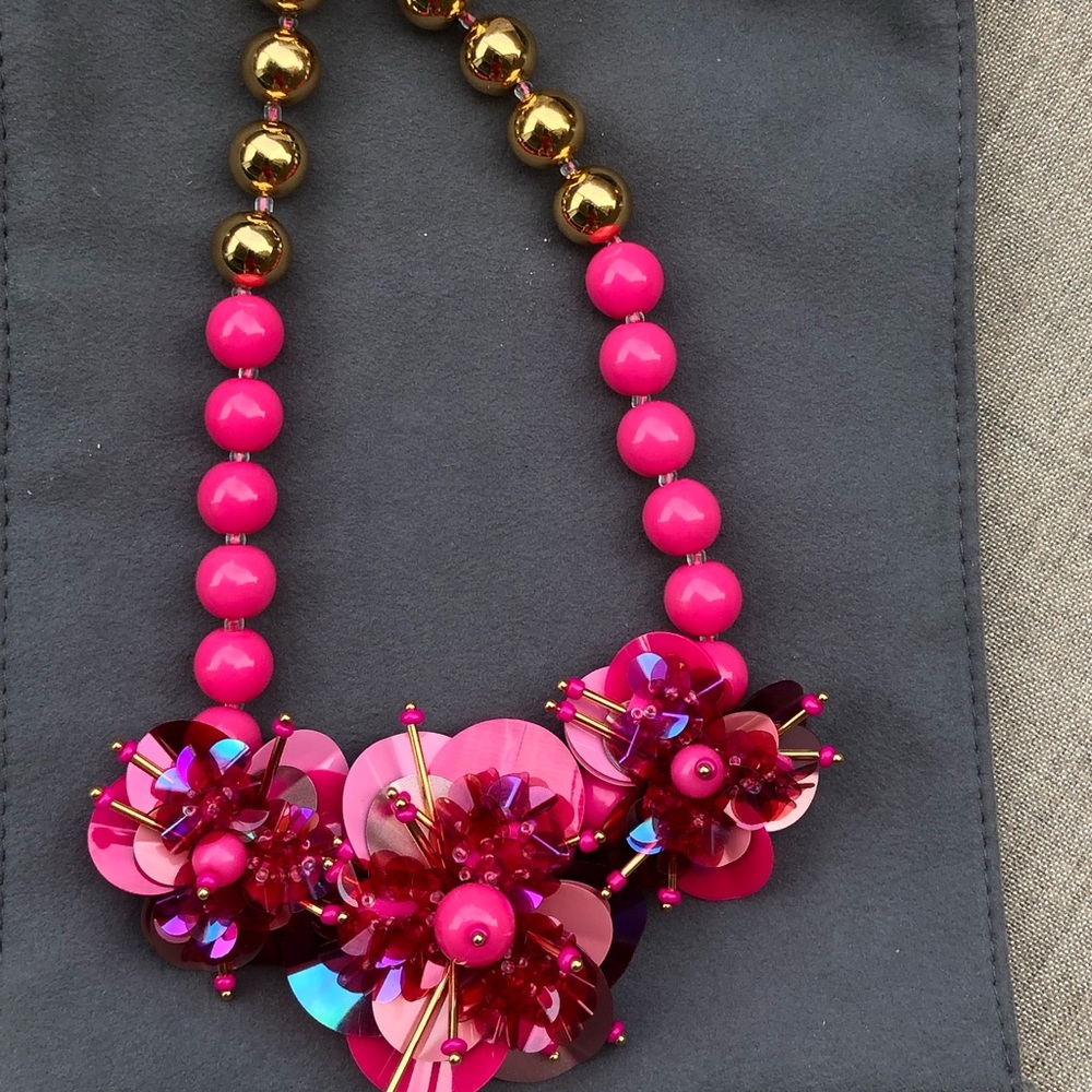 Kate Spade Pink and Gold Floral Necklace